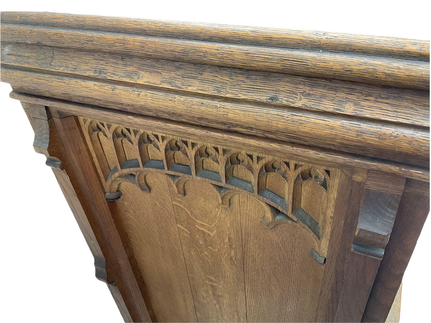 Victorian solid oak pew - Image 4 of 5