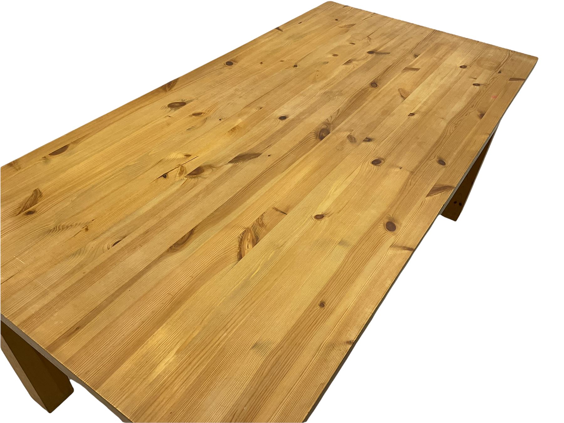 Solid pine rectangular dining table - Image 6 of 6