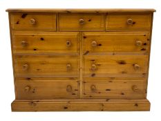 Solid pine nine drawer chest