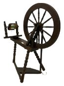 Early 20th century walnut spinning wheel