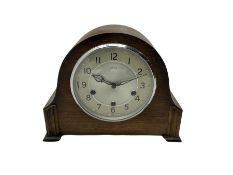 A 1930's Westminster chiming mantle clock in an oak case