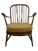 Ercol medium elm and beech stick back easy chair