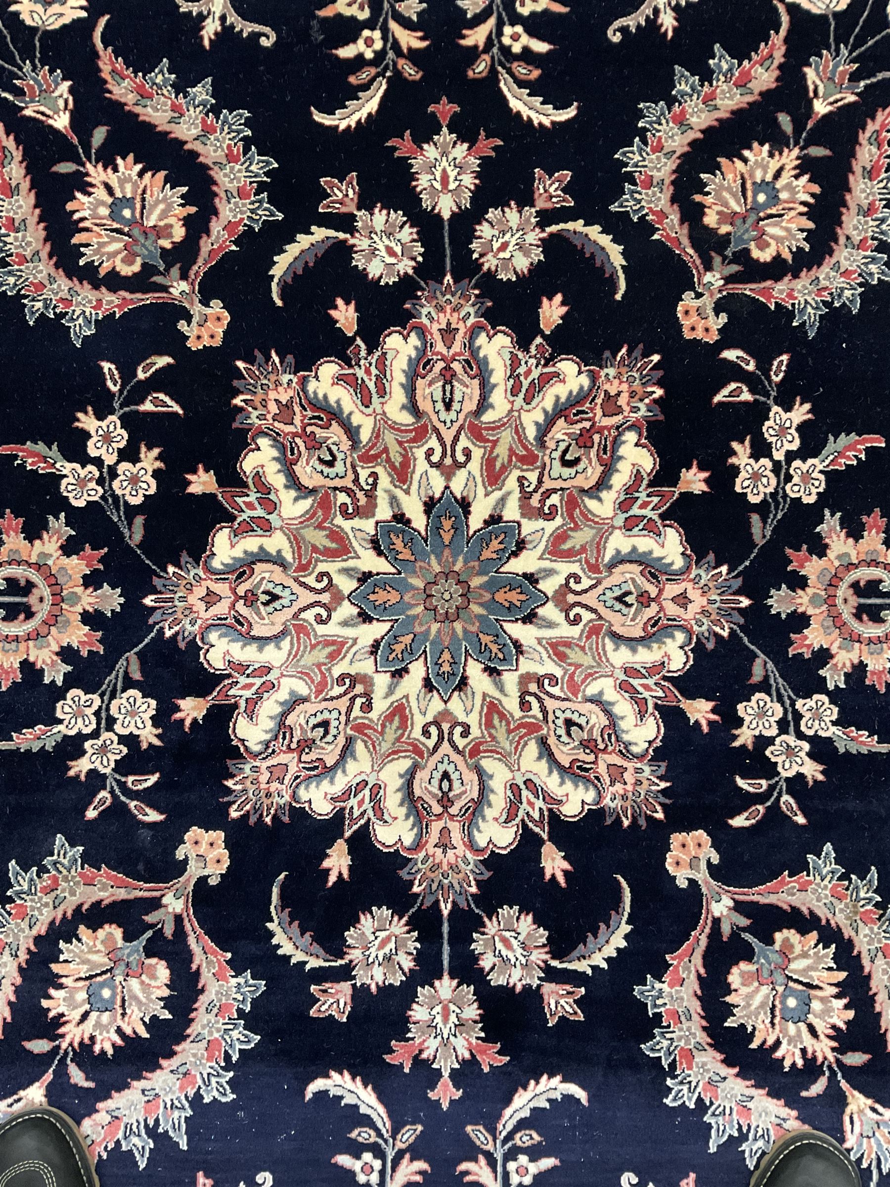 Persian blue ground rug carpet - Image 3 of 8