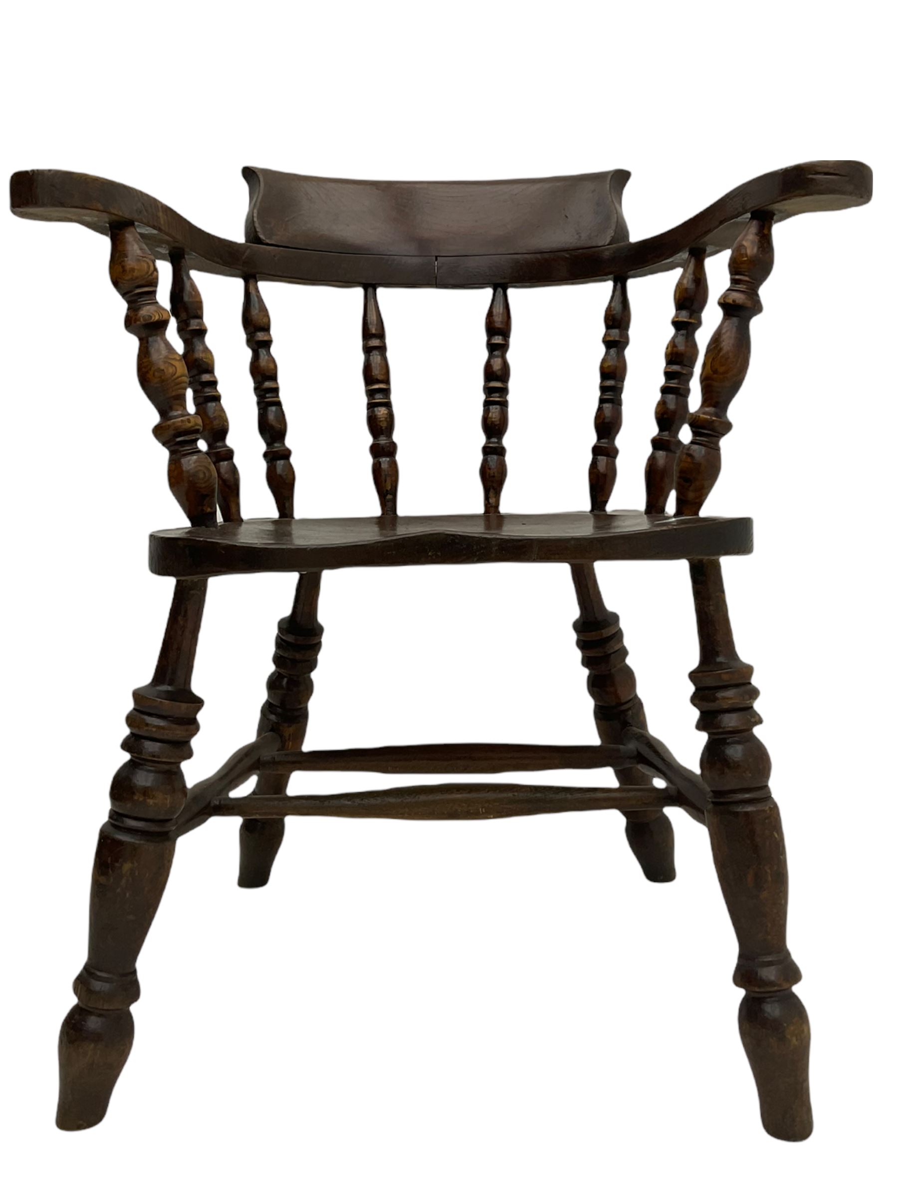 Victorian turned elm Captains chair