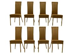 Lloyd Loom - set eight high back dining chairs in gold finish