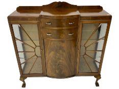 Mid-20th century Art Deco style walnut display cabinet