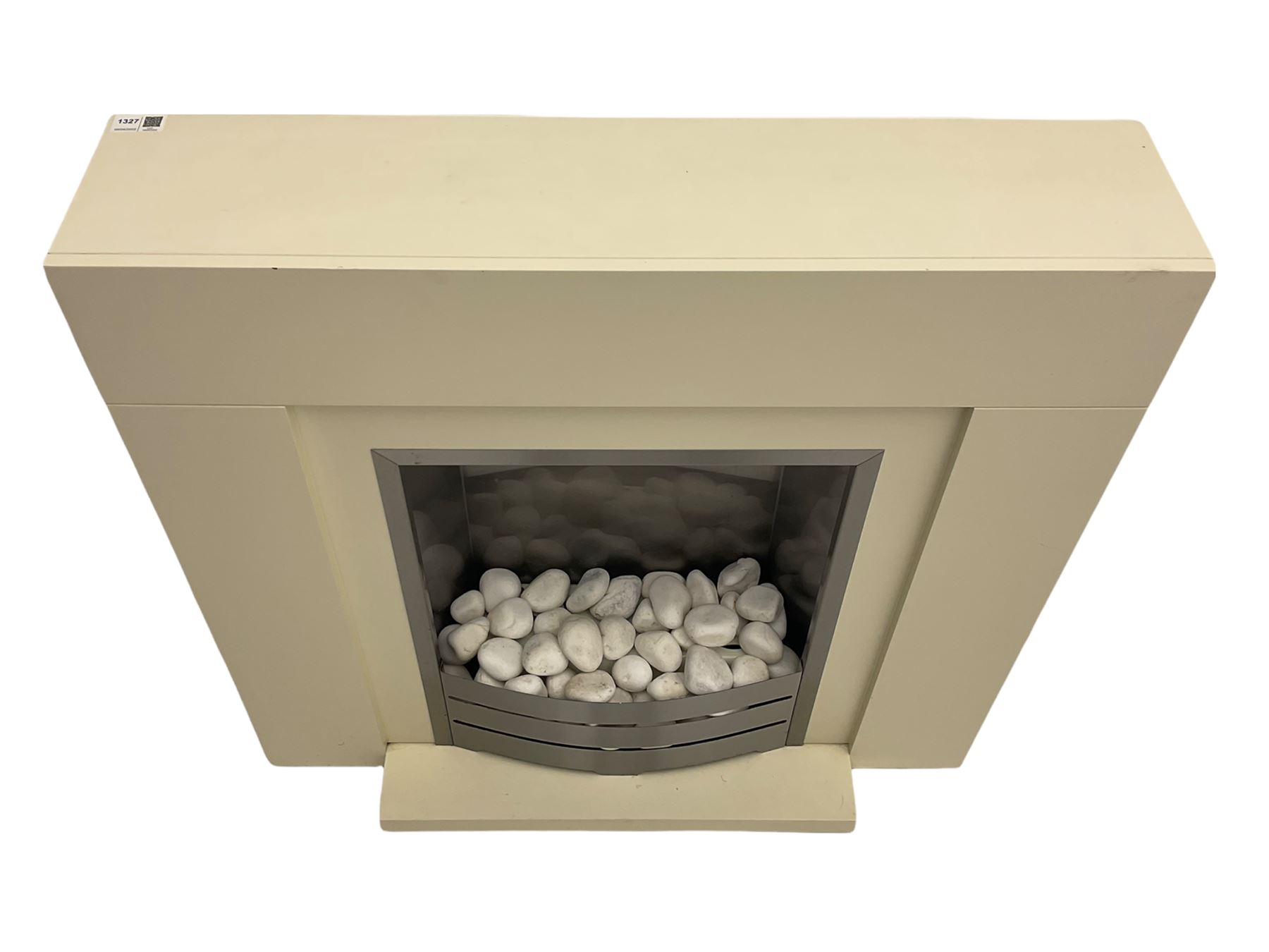 Electric fire and surround with white stone effect - Image 2 of 8