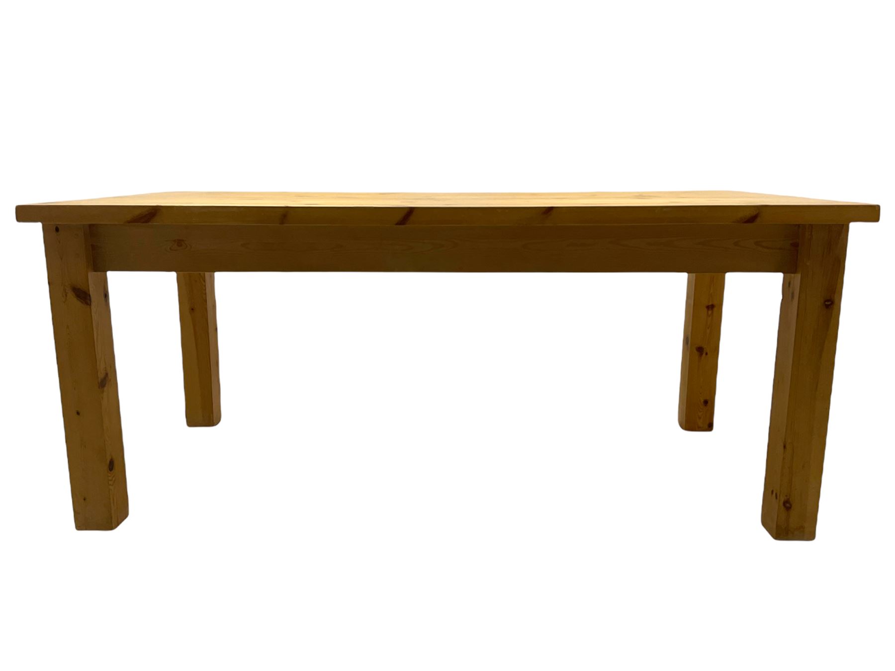 Solid pine rectangular dining table - Image 2 of 6