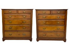 Pair Edwardian walnut chests