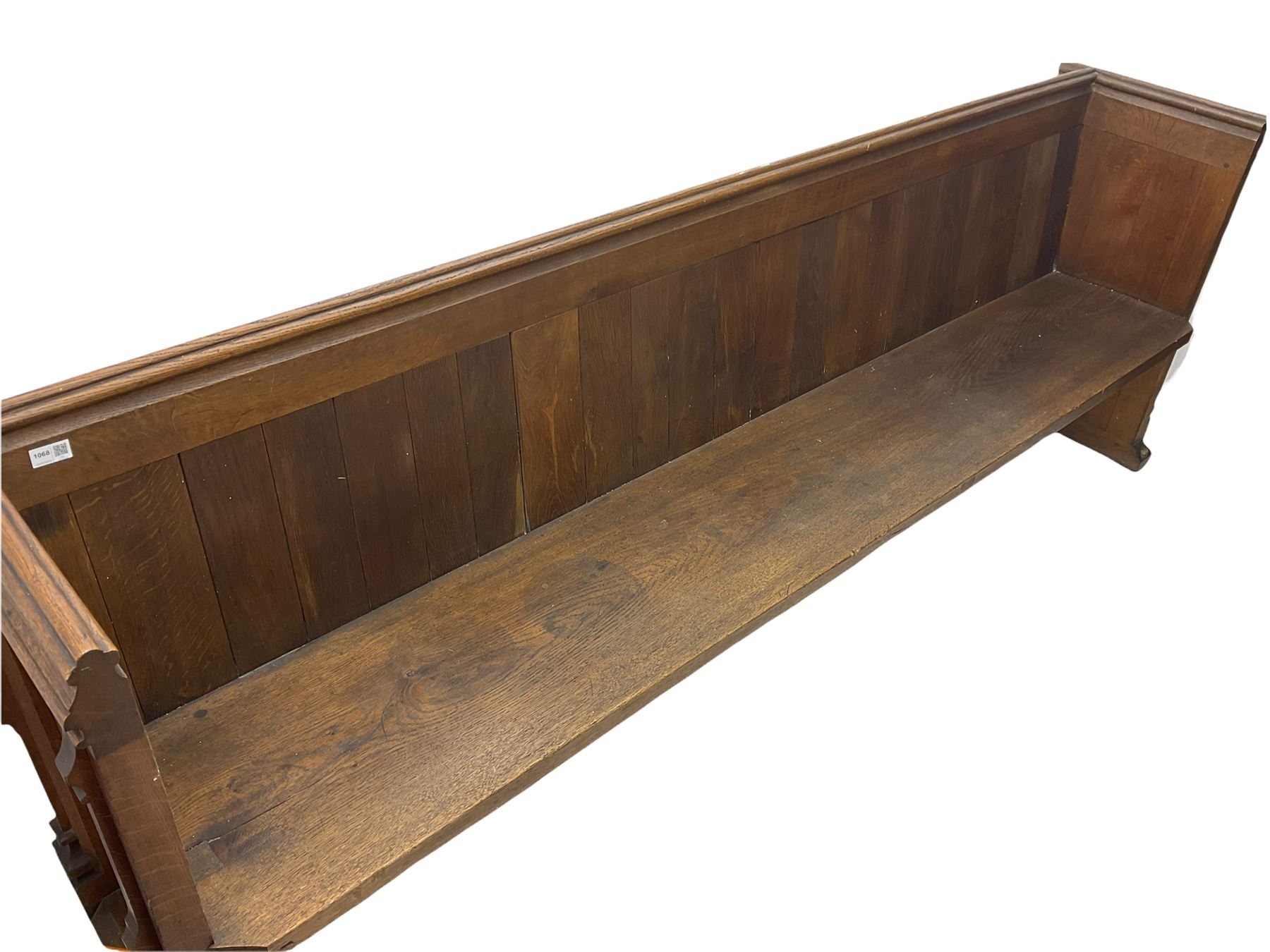 Victorian solid oak pew - Image 2 of 5