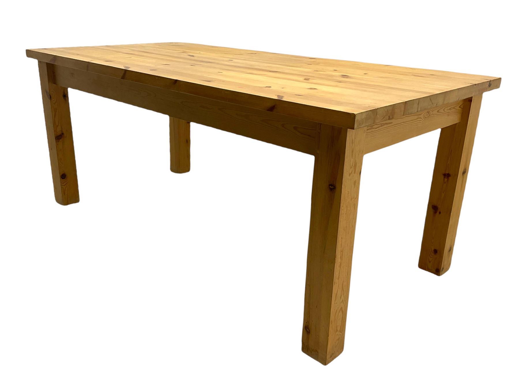 Solid pine rectangular dining table - Image 3 of 6