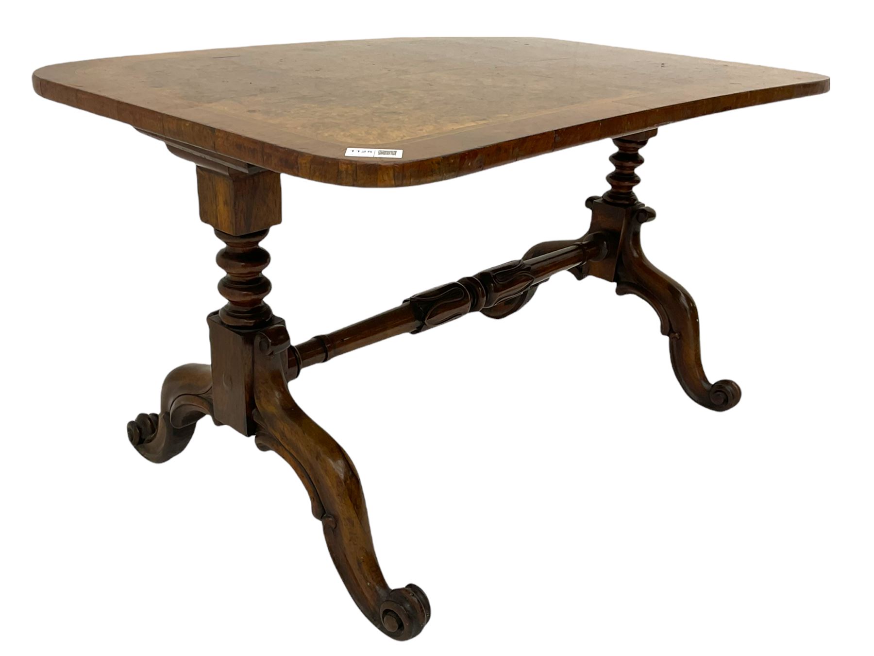 19th century and later stretcher coffee table - Image 6 of 6