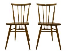 Pair of 1960s Ercol stick back elm and beech kitchen chairs