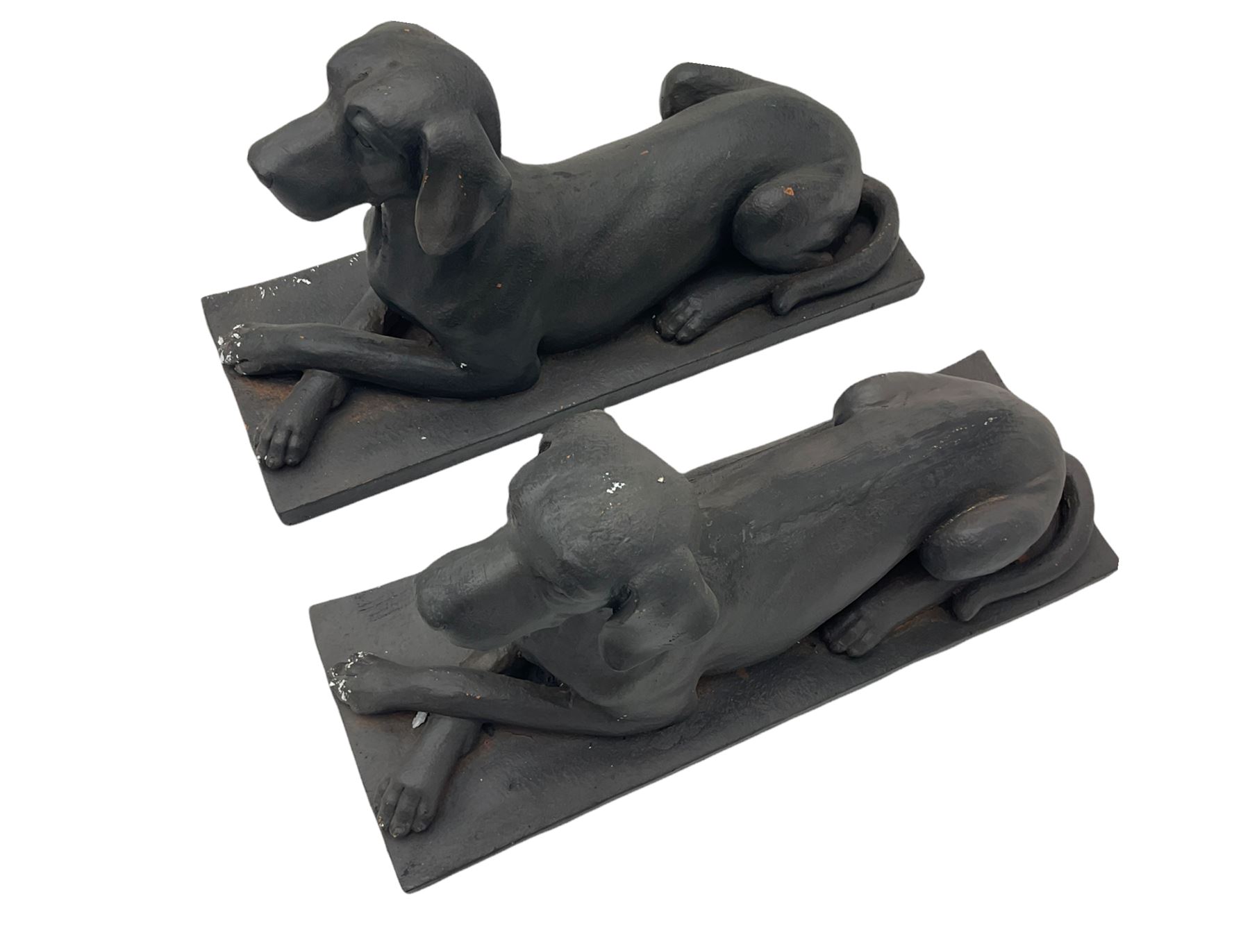 Pair of composite recumbent Labrador figures - Image 5 of 6