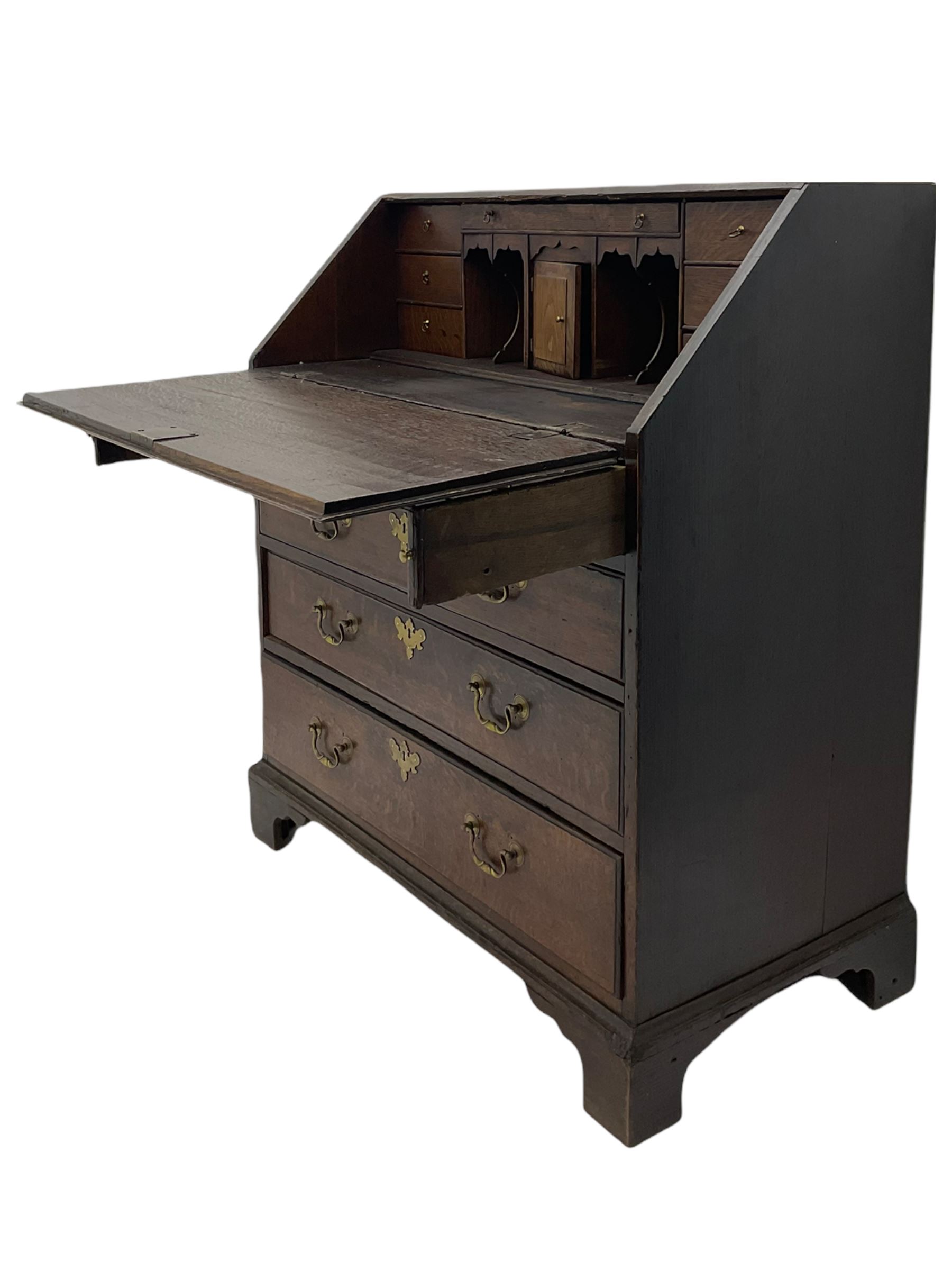 Georgian oak bureau - Image 10 of 15