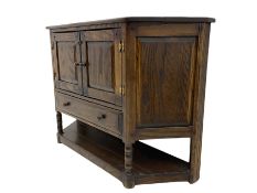 Traditional oak shaped front side cabinet