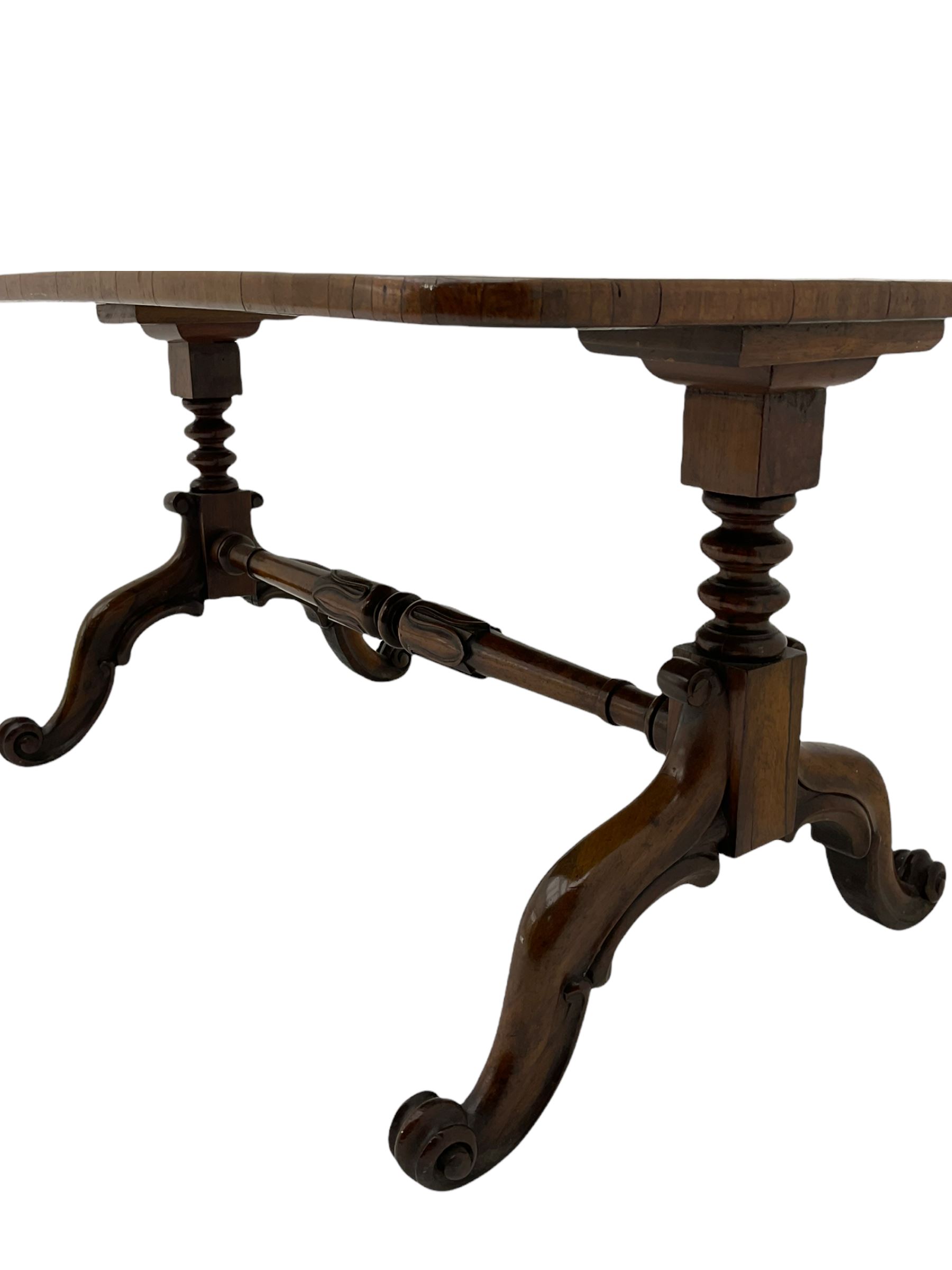 19th century and later stretcher coffee table - Image 3 of 6