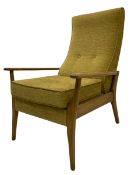 Contemporary beech framed open easy chair