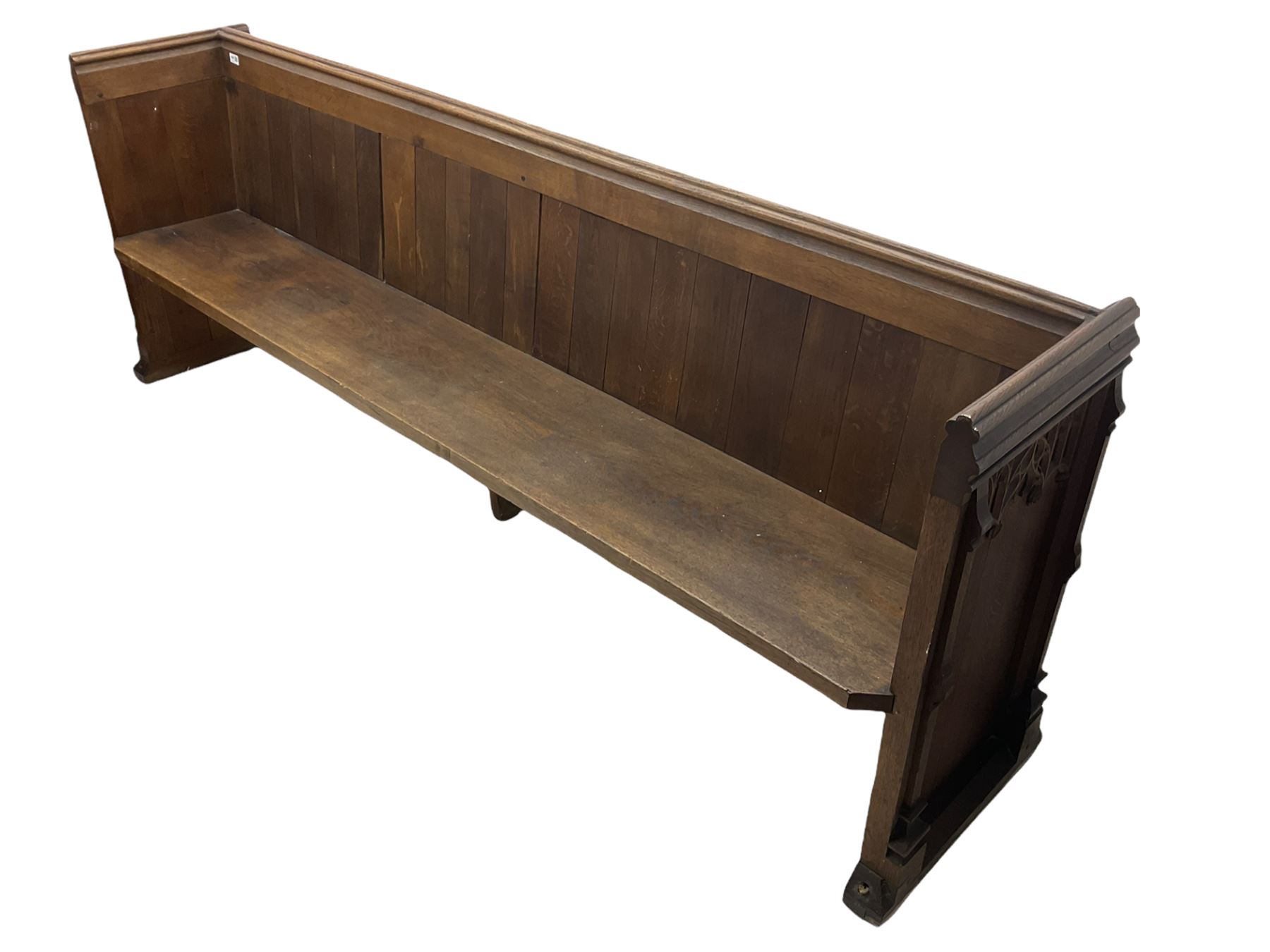 Victorian solid oak pew - Image 5 of 5