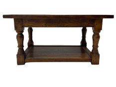 Traditional oak two tier coffee table