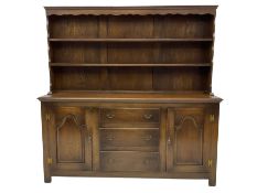 Georgian style oak dresser and rack