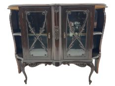 Late Victorian mahogany glazed side cabinet