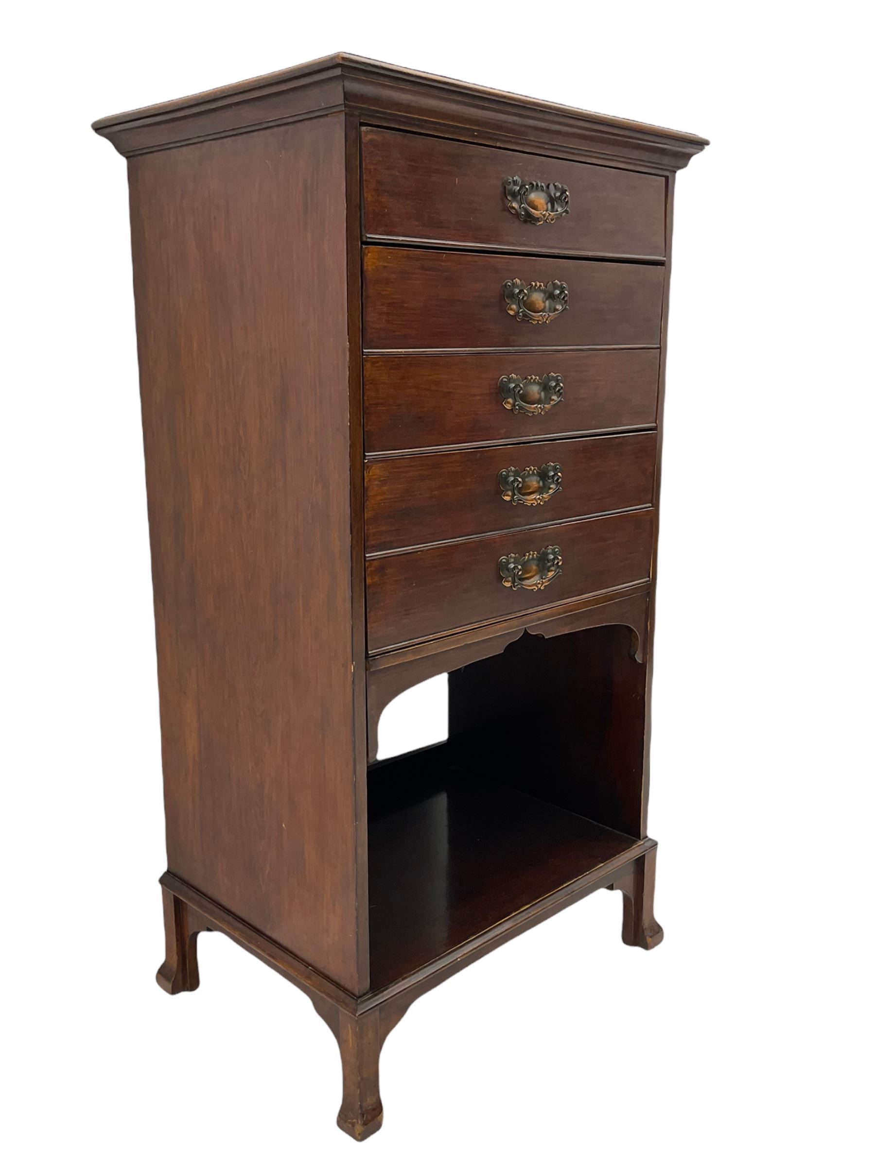 Edwardian stained beech music cabinet by Matthew Fowler Durham - Image 4 of 7