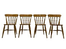 Set of four Farmhouse spindle back chairs