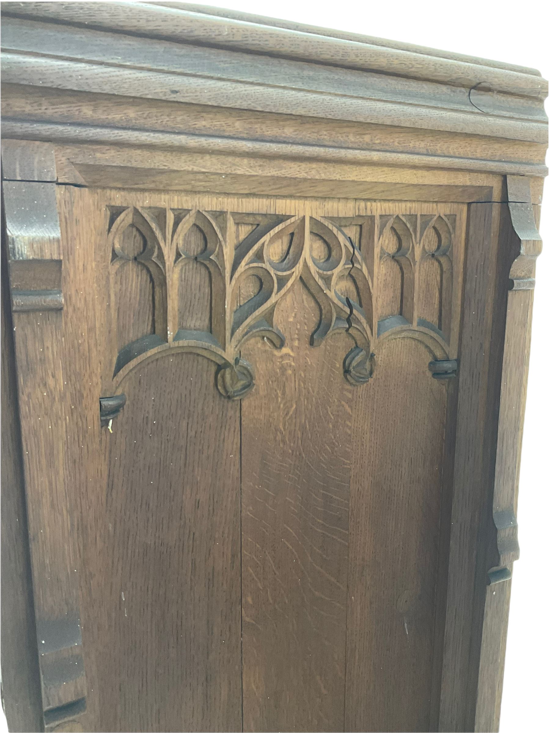 Victorian solid oak pew - Image 3 of 5