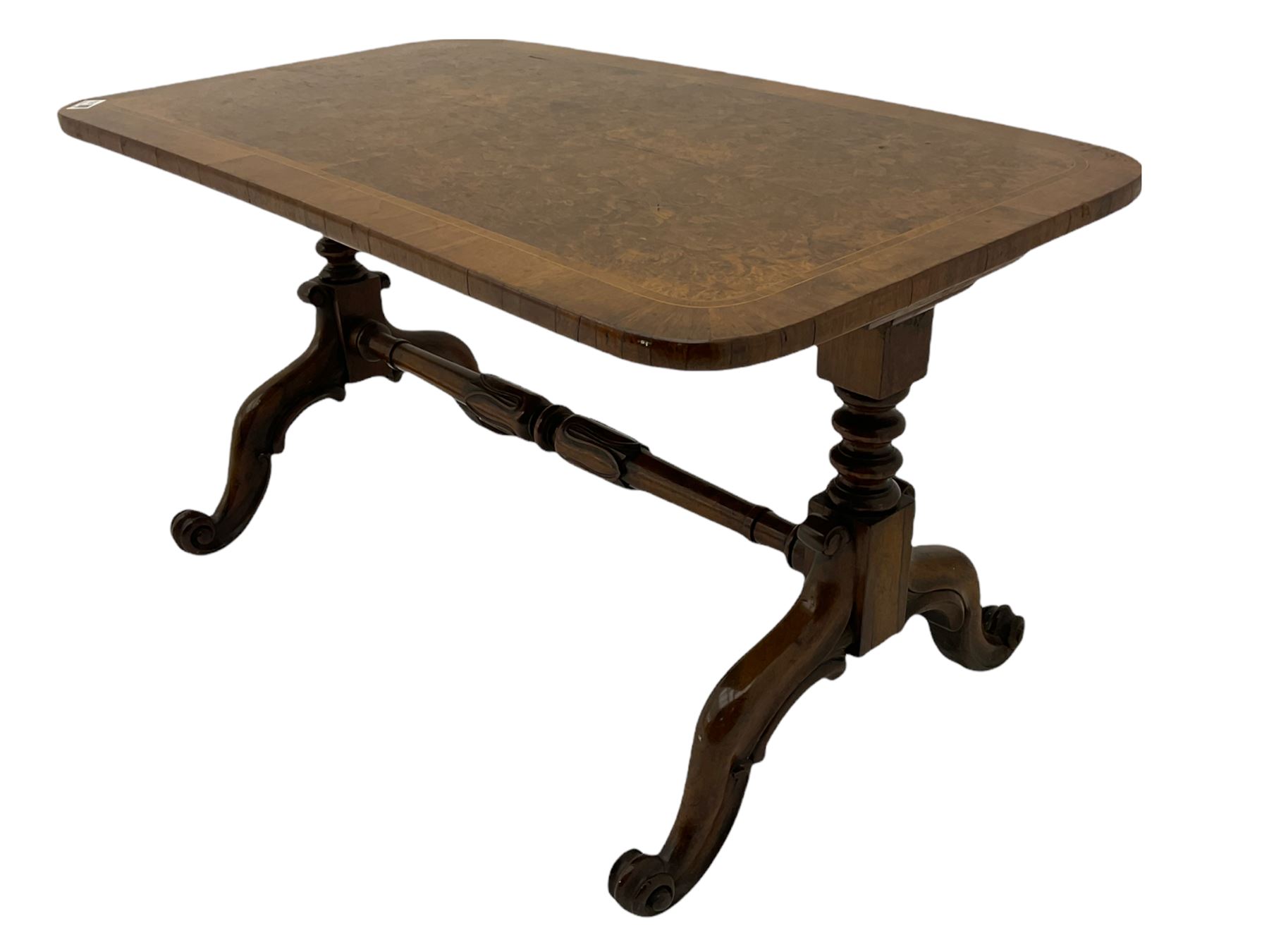 19th century and later stretcher coffee table - Image 5 of 6
