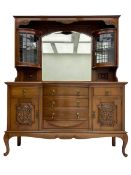 Late Victorian walnut mirror back sideboard or dresser