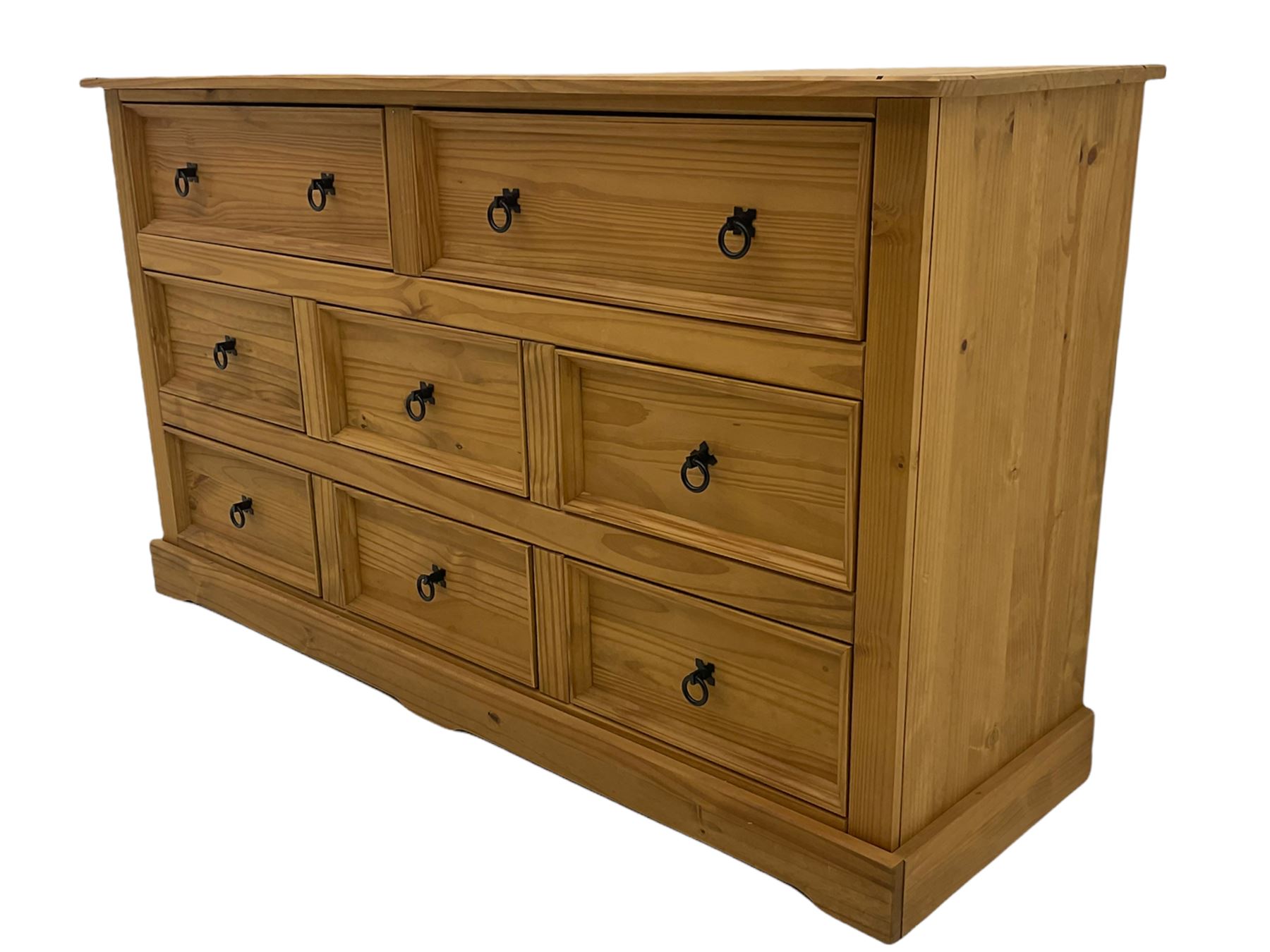 Pine chest fitted with eight drawers