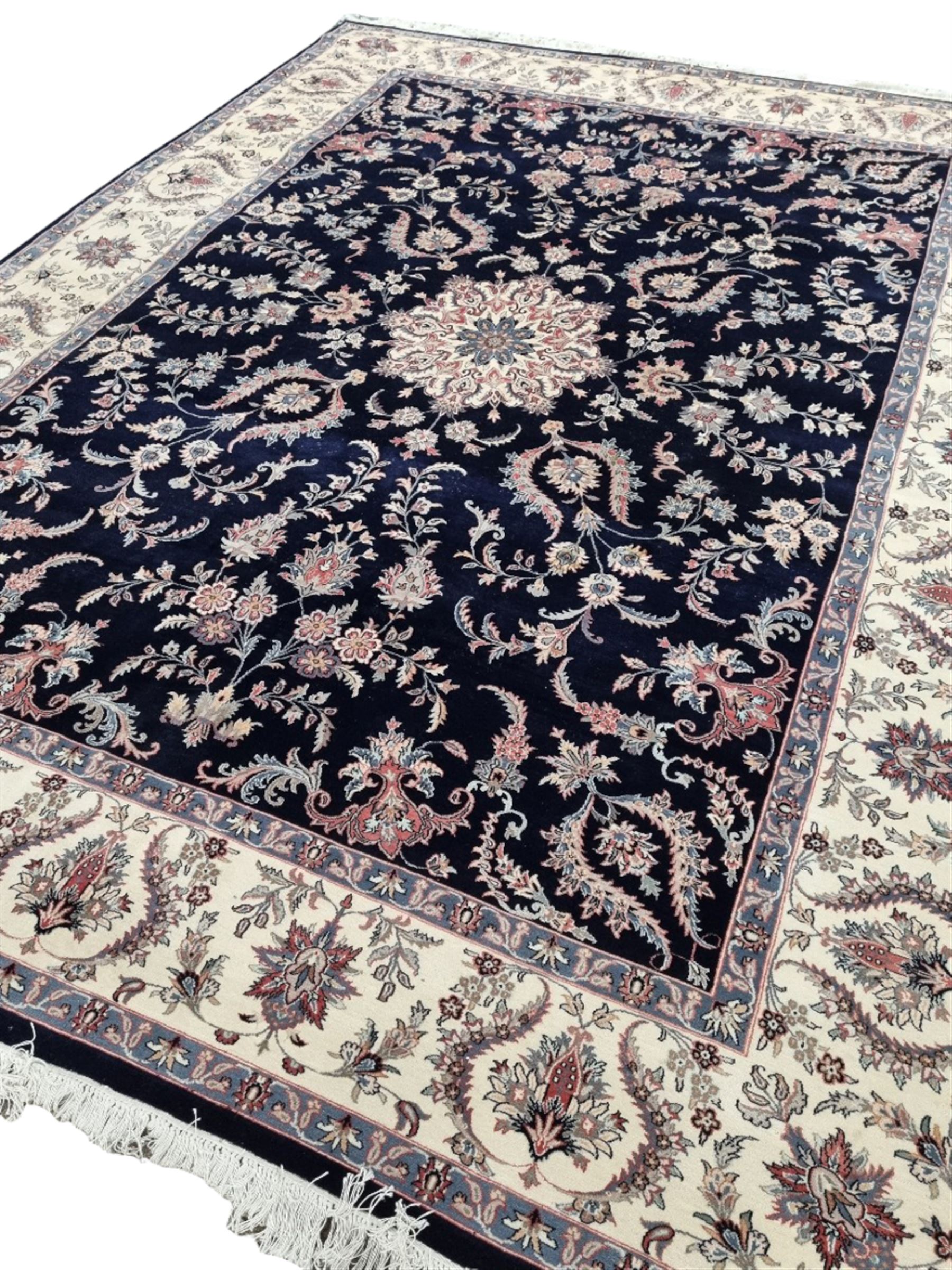 Persian blue ground rug carpet - Image 2 of 8