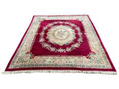 Large Chinese washed woollen plumb ground carpet