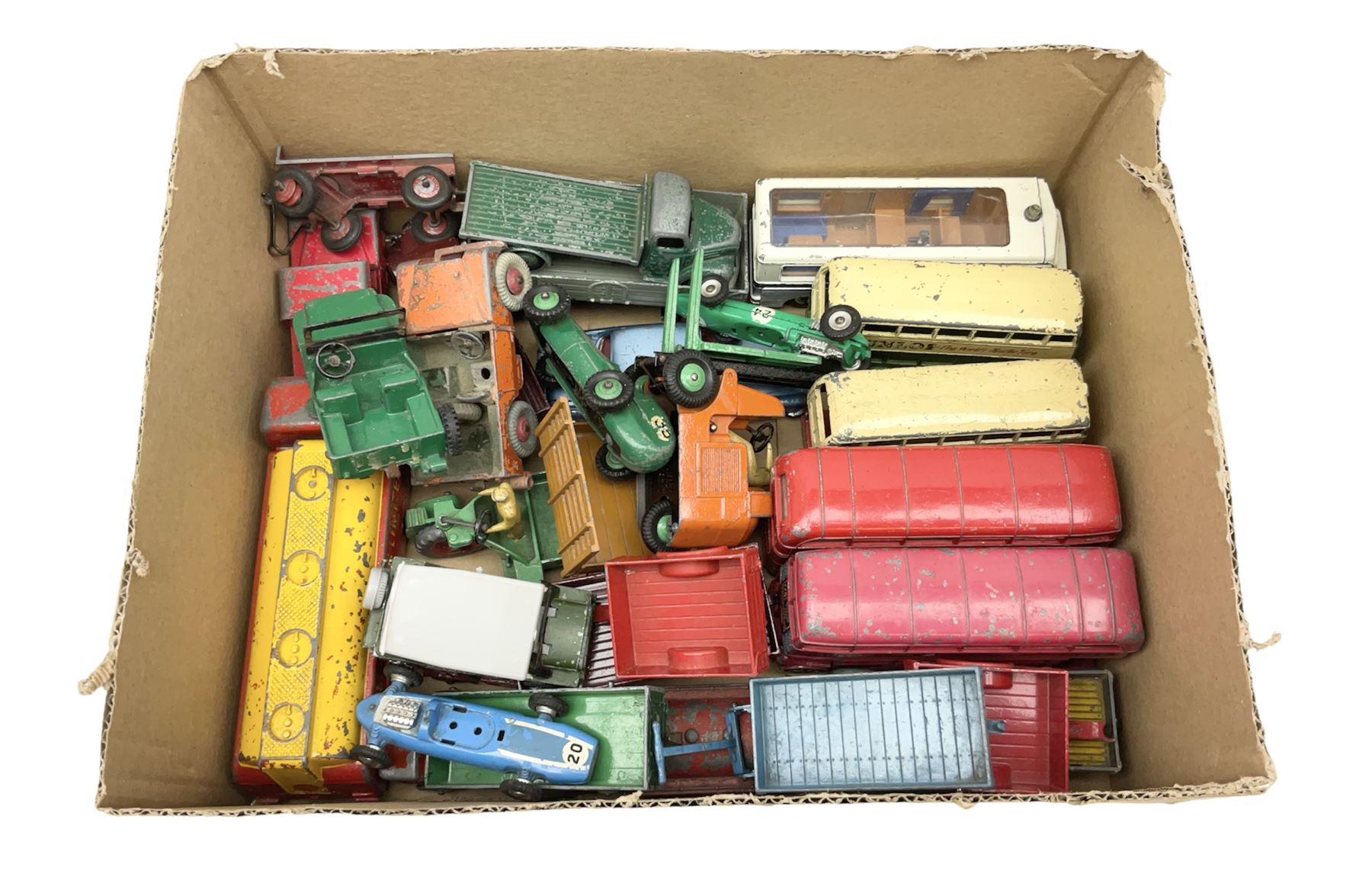 Dinky - twenty-seven unboxed and playworn die-cast models including buses
