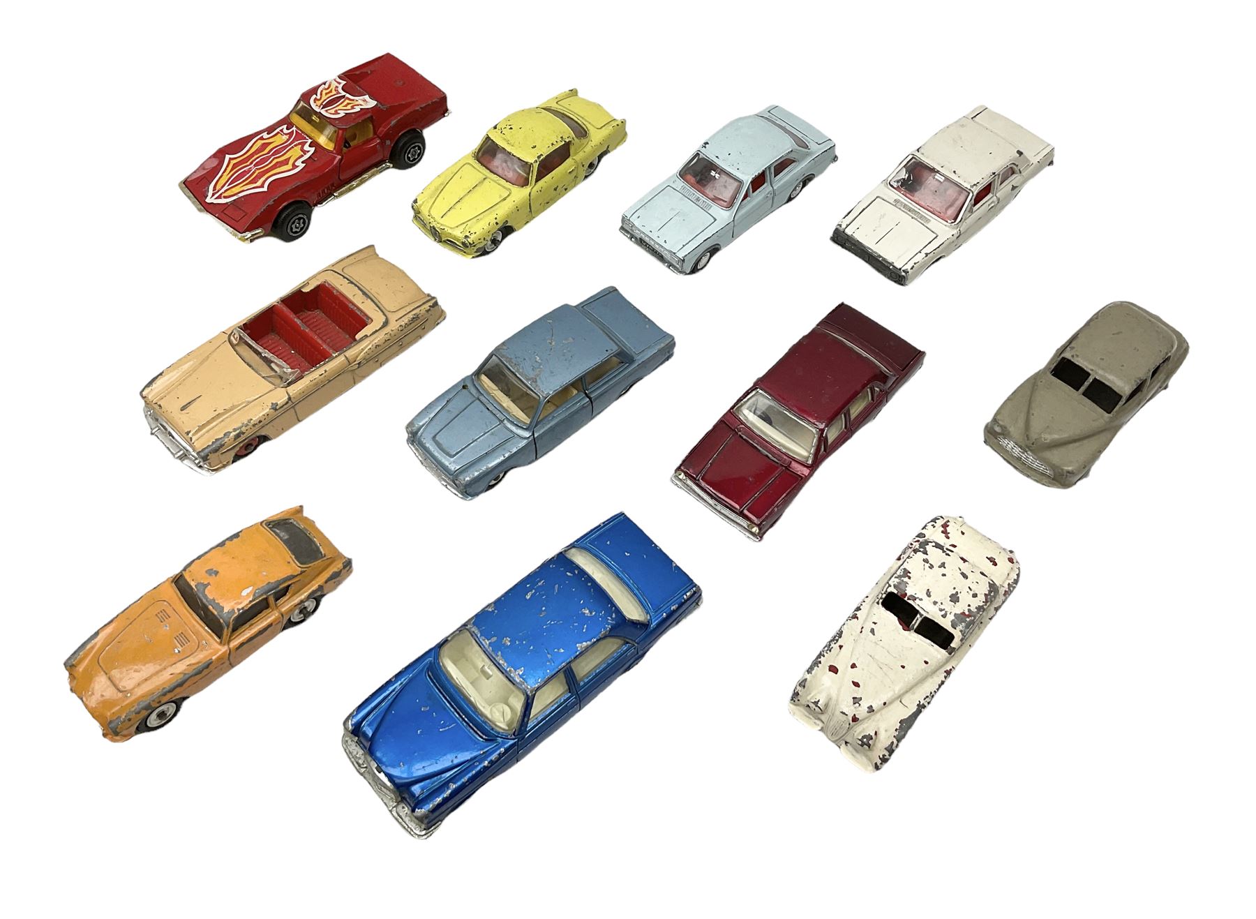 Dinky - eleven unboxed and playworn die-cast models including Morris Oxford