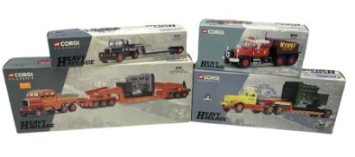 Four Corgi Heavy Haulage limited edition die-cast models - 17603 Siddle Cook Scammell Constructor an