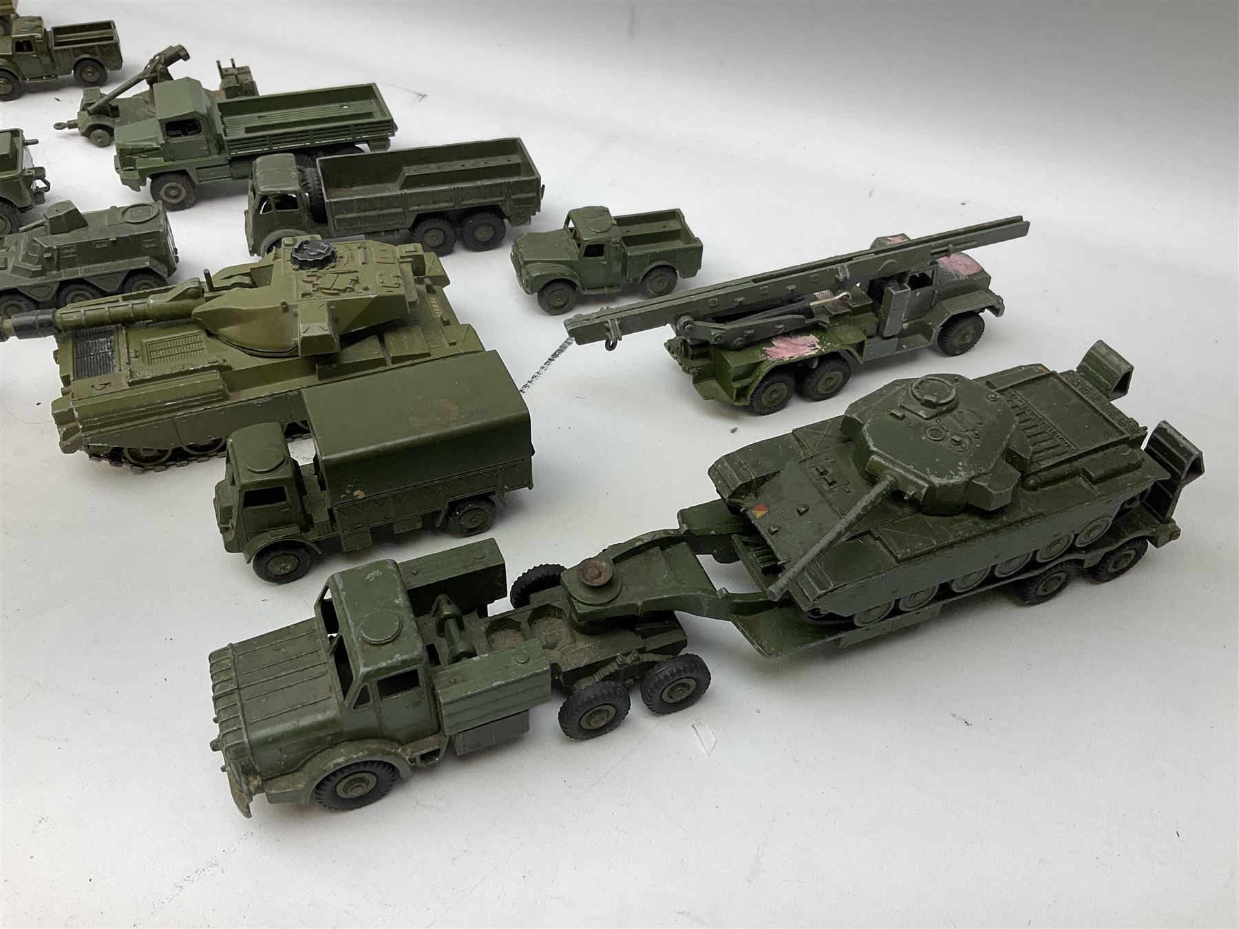 Dinky - twenty unboxed and playworn die-cast military vehicles including Mighty Antar tank Transport - Image 2 of 8