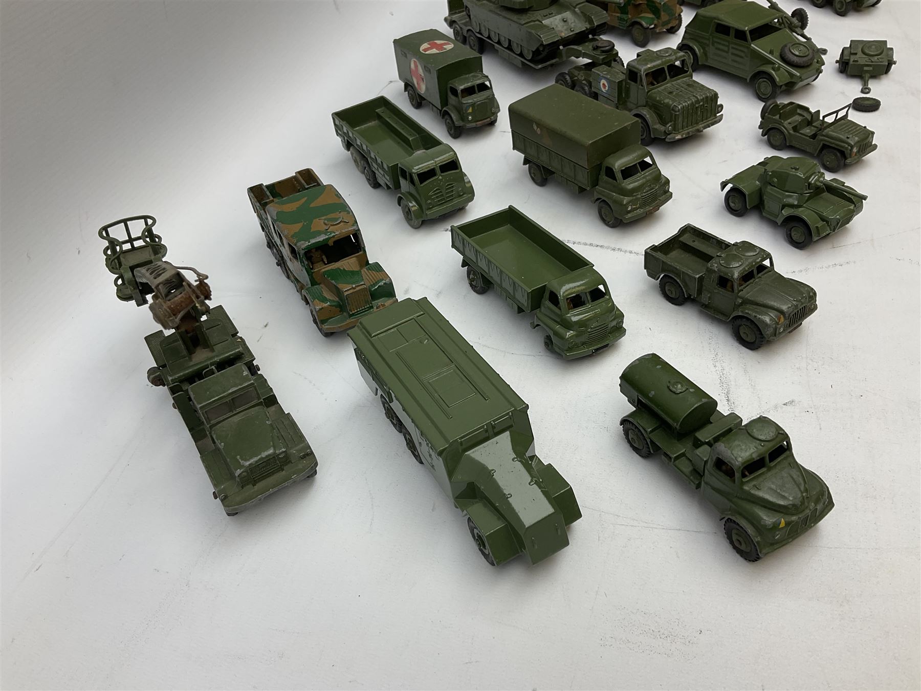 Dinky - twenty unboxed and playworn die-cast military vehicles including Mighty Antar tank Transport - Image 2 of 7