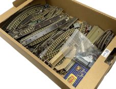 Hornby Dublo - large quantity of three-rail track; two railers; footbridge; type 00/1 power controll