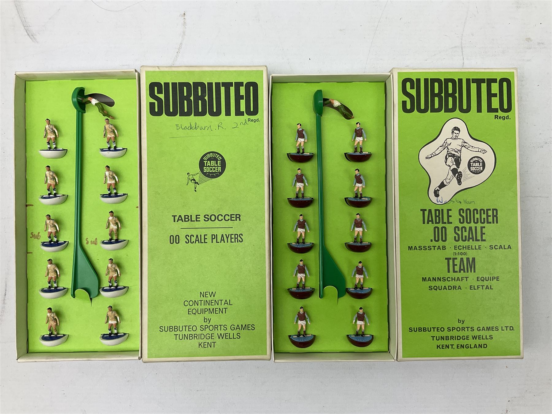 Subbuteo - seven 1970s boxed teams comprising Belgium; West Ham; Liverpool; Blackburn Rovers 2nd str - Image 4 of 6