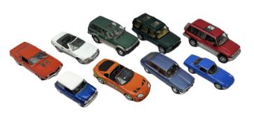 Nine 1:18 scale die-cast models including Ertl Chevrolet; Norev Renault 16; Sun Star Mitsubishi Paje