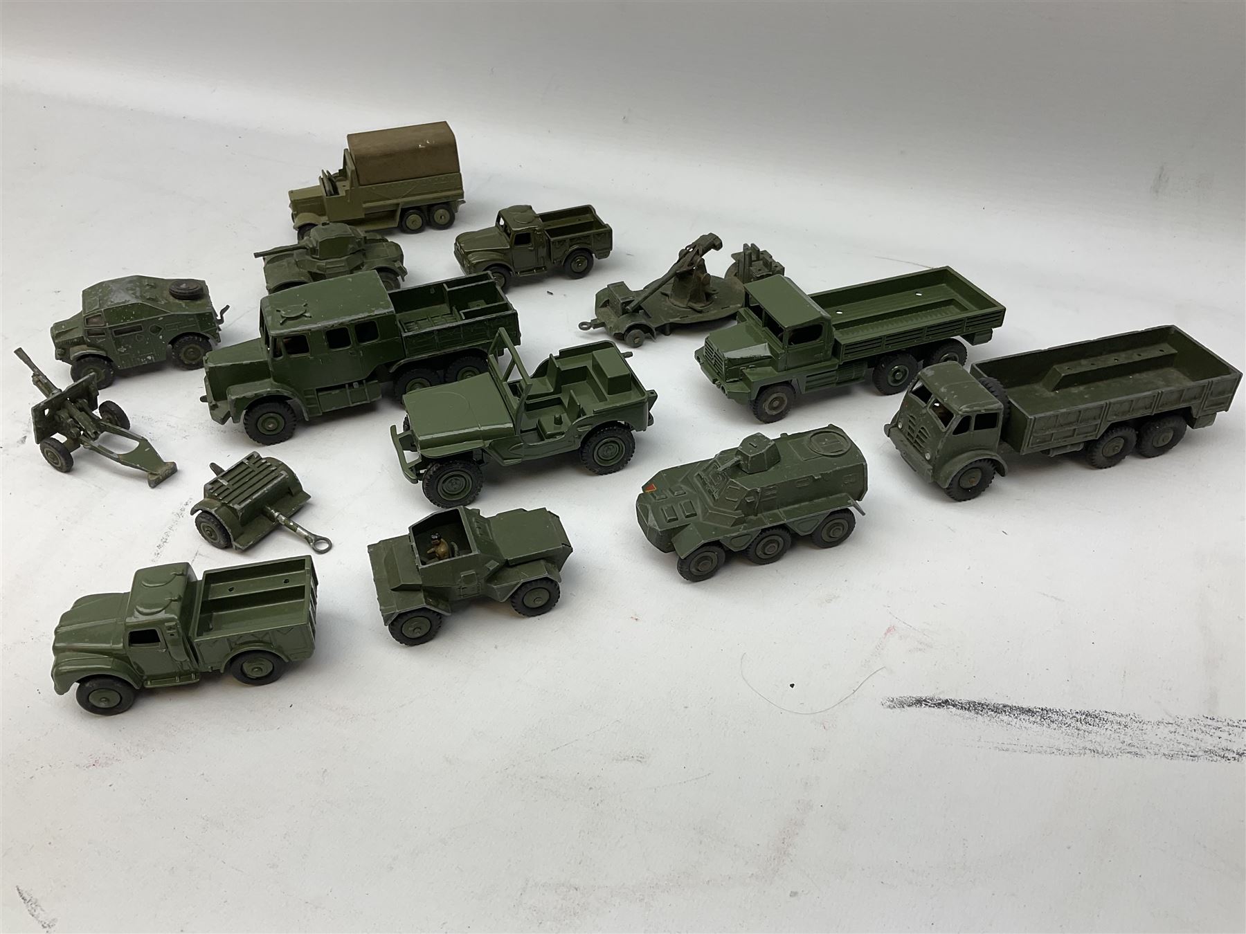 Dinky - twenty unboxed and playworn die-cast military vehicles including Mighty Antar tank Transport - Image 5 of 8