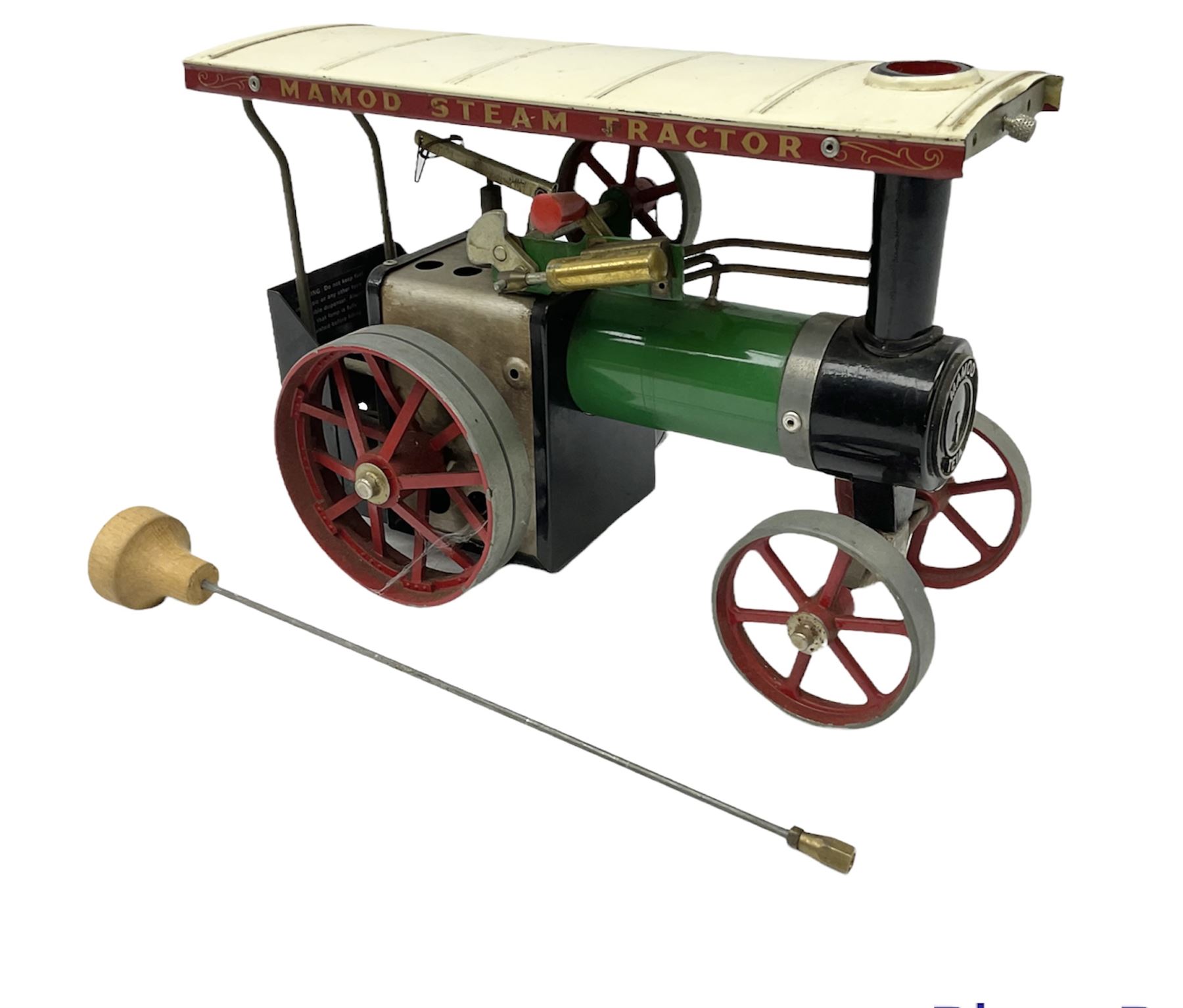 Mamod TE1A Steam Traction Engine with steering rod; unboxed.