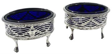 Pair of George III silver open salts