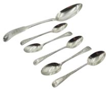 George IV silver Fiddle and Shell pattern table spoon