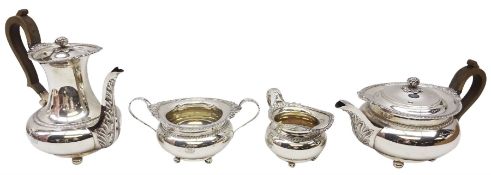Early 20th century silver four piece tea service