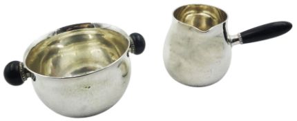 Danish sterling silver sugar bowl and cream jug by Georg Jensen