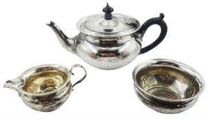 Early 20th century silver bachelors three piece tea service