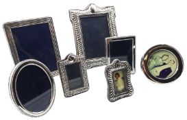 Seven modern silver mounted photograph frames